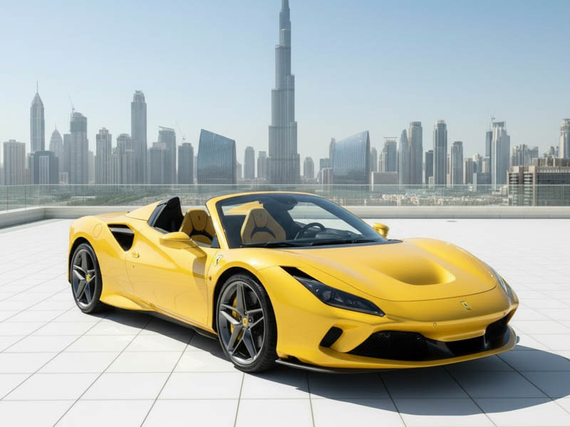 Rent a Ferrari F8 Tributo Spyder Yellow